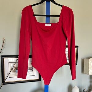 Red Long Sleeve Bodysuit - Babaton/Aritzia, size L